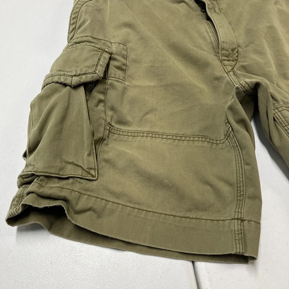 Polo Ralph Lauren Shorts Heavy Weight Cargo Khaki‎ Size 36 Baggy Y2K Utility